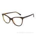 2023 Eyewear Lente limpia Lente plegable Señales de vidrio de ojo óptico Marcos de gafas de acetato
